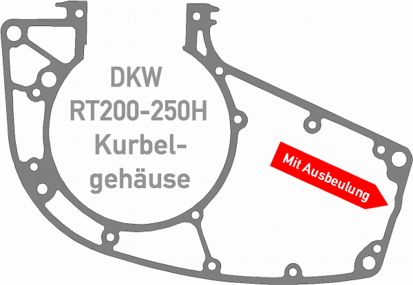 Dichtung DKW RT200/250H Kurbelgehäuse (mit Ausbeulung)