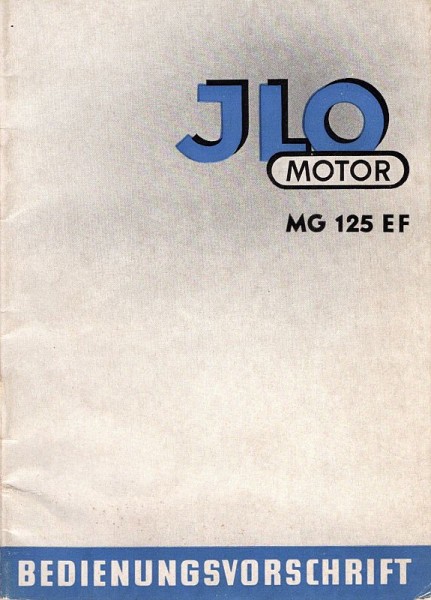 Bedienungsvorschrift ILO MG125EF